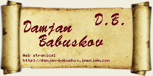 Damjan Babuškov vizit kartica